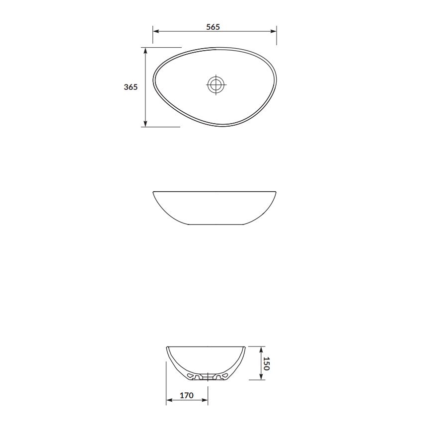 Cersanit K116-052 - Lavabo à poser MODUO 36,5x56,5 cm céramique/blanc brillant