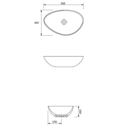 Cersanit K116-052 - Vasque à poser MODUO 36,5x56,5 cm céramique/blanc brillant