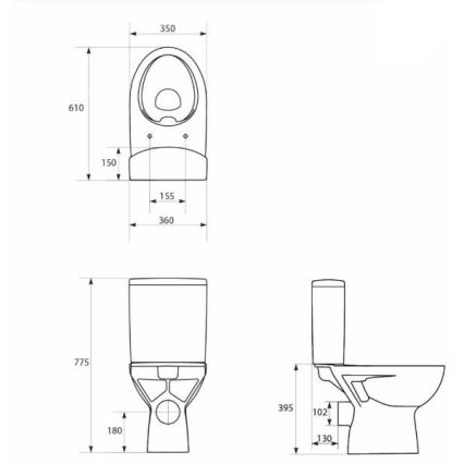Cersanit K27-062 - Toilettes à poser PARVA céramique/blanc