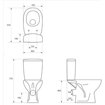 Cersanit K667-052 - Toilette sur pied avec un abattant ARTECO céramique/blanc