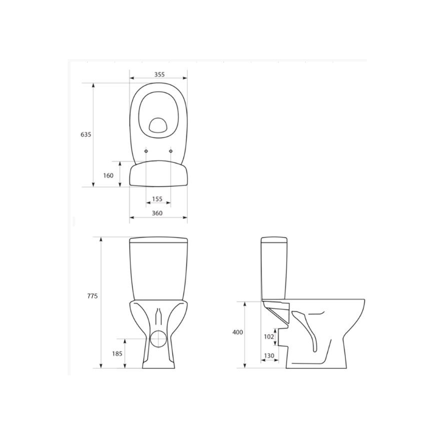 Cersanit K667-052 - Toilette sur pied avec un abattant ARTECO céramique/blanc