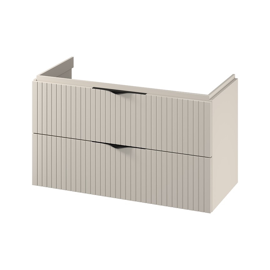 Cersanit S1015-013 - Meuble de salle de bains suspendu sous-vasque TIRSO 100x55x45 cm beige