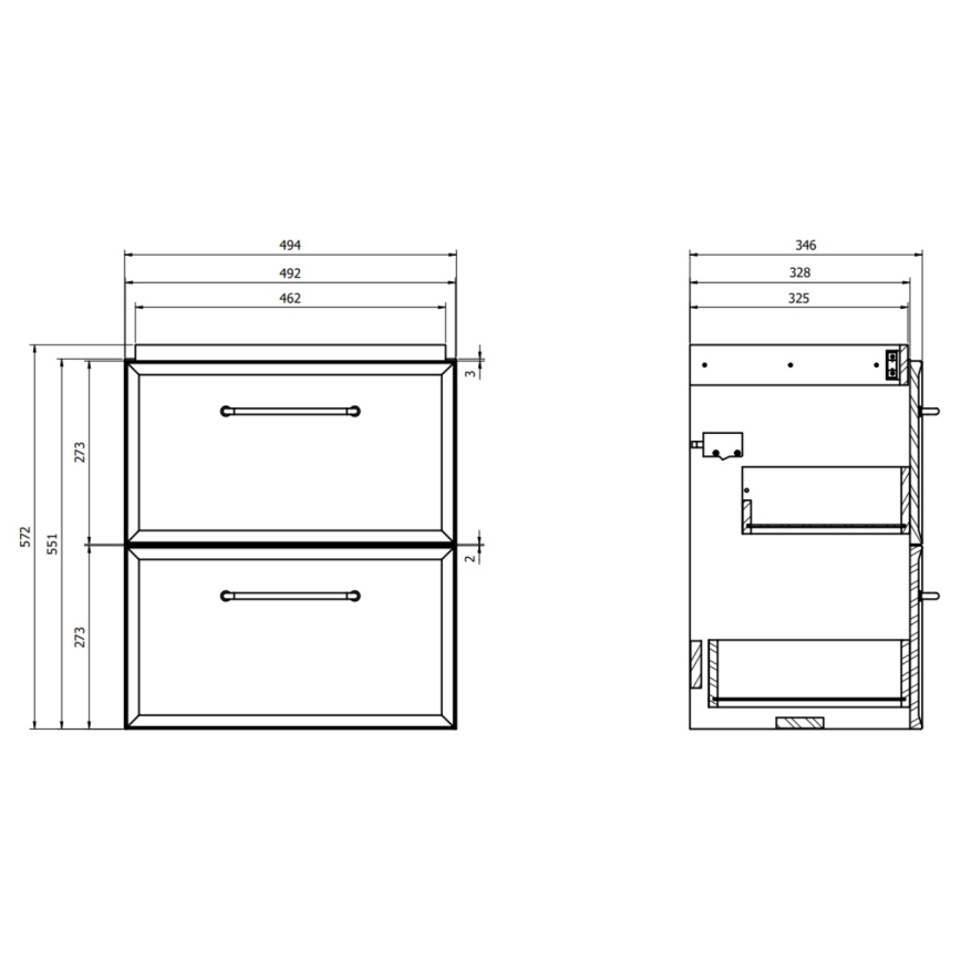 Cersanit S1021-007 - Meuble sous-vasque suspendu MILLE SLIM 50x35 cm menthe