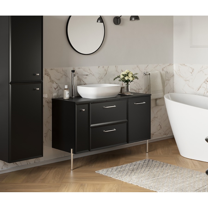 Cersanit S590-100 - Meuble sous-vasque suspendu MILLE SLIM 60x38 cm noir