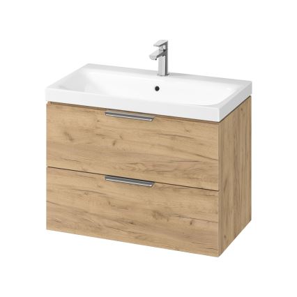 Cersanit S598-047-DSM - Meuble sous lavabo suspendu MALIKA 80x45 cm chêne