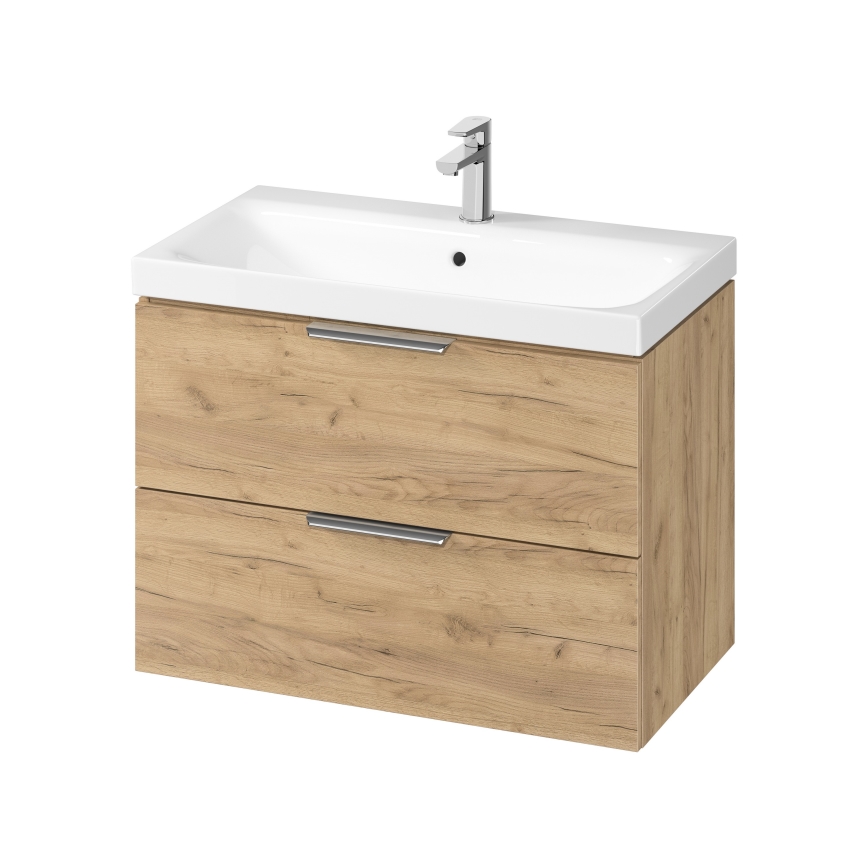 Cersanit S598-047-DSM - Meuble sous lavabo suspendu MALIKA 80x45 cm chêne