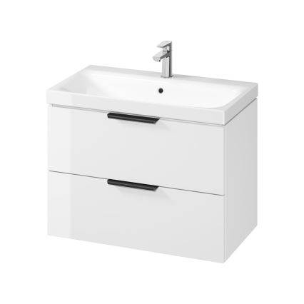 Cersanit S598-048-DSM - Meuble de salle de bains suspendu sous-vasque MALIKA 80 x 45 cm blanc