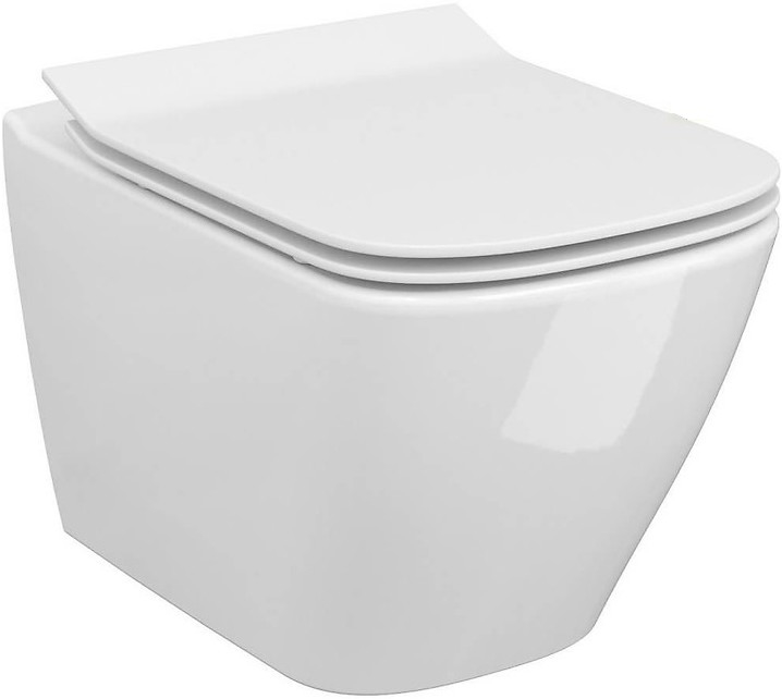 Cersanit S701-405 - WC suspendu avec abattant CITY SQUARE, céramique/blanche