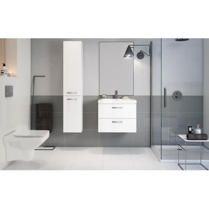 Cersanit S801-142-DSM - Meuble de salle de bains suspendu avec lavabo LARA CITY 60 x 45 cm blanc