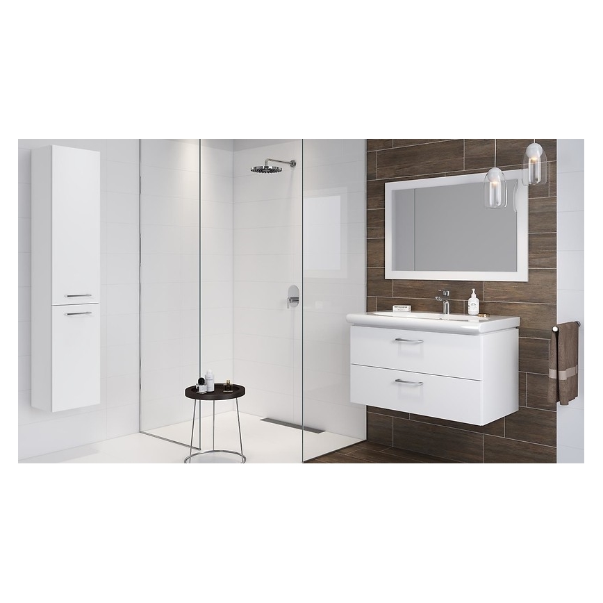 Cersanit S801-142-DSM - Meuble de salle de bains suspendu avec lavabo LARA CITY 60 x 45 cm blanc