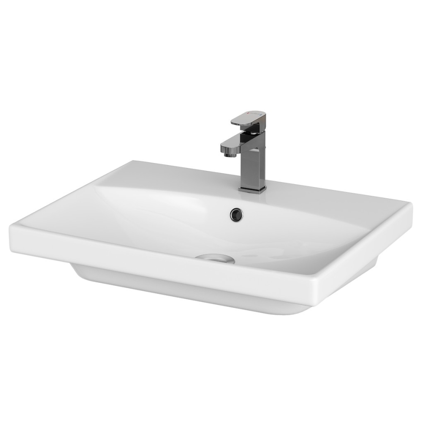 Cersanit S801-142-DSM - Meuble de salle de bains suspendu avec lavabo LARA CITY 60 x 45 cm blanc