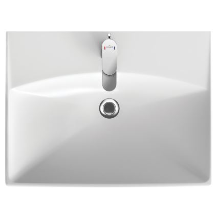 Cersanit S801-142-DSM - Meuble de salle de bains suspendu avec lavabo LARA CITY 60 x 45 cm blanc