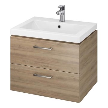 Cersanit S801-148-DSM - Armoire suspendue pour salle de bains avec vasque ELODY 46x60 cm noyer