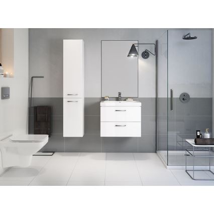 Cersanit S801-149-DSM - Meuble de salle de bains suspendu avec lavabo LARA 80x46x45 cm blanc