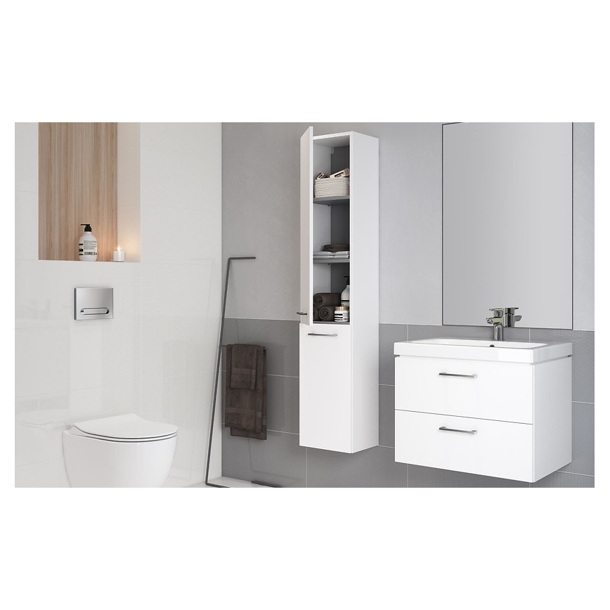 Cersanit S801-149-DSM - Meuble de salle de bains suspendu avec lavabo LARA 80x46x45 cm blanc