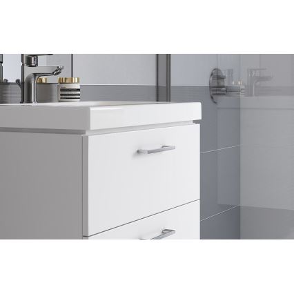 Cersanit S801-149-DSM - Meuble de salle de bains suspendu avec lavabo LARA 80x46x45 cm blanc