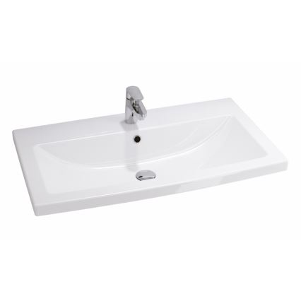 Cersanit S801-149-DSM - Meuble de salle de bains suspendu avec lavabo LARA 80x46x45 cm blanc