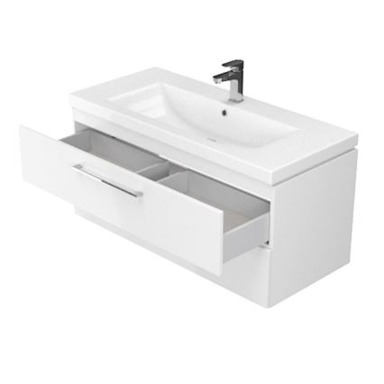 Cersanit S801-149-DSM - Meuble de salle de bains suspendu avec lavabo LARA 80x46x45 cm blanc