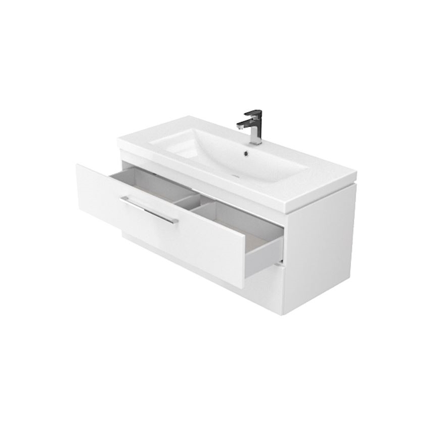 Cersanit S801-149-DSM - Meuble de salle de bains suspendu avec lavabo LARA 80x46x45 cm blanc