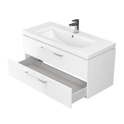 Cersanit S801-149-DSM - Meuble de salle de bains suspendu avec lavabo LARA 80x46x45 cm blanc