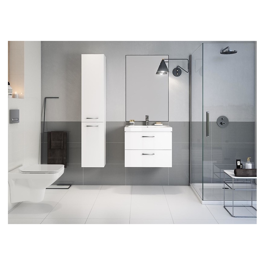 Cersanit S801-149-DSM - Meuble de salle de bains suspendu avec lavabo intégré LARA 80x45 cm blanc