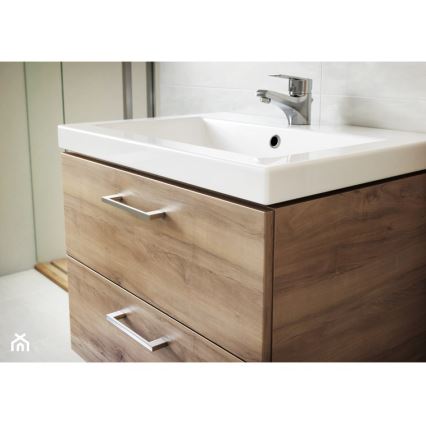 Cersanit S801-153-DSM - Meuble de salle de bain suspendu avec lavabo LARA COMO 46x50 cm noyer