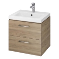 Cersanit S801-153-DSM - Armoire suspendue pour salle de bains avec vasque ELIS 46x50 cm noyer