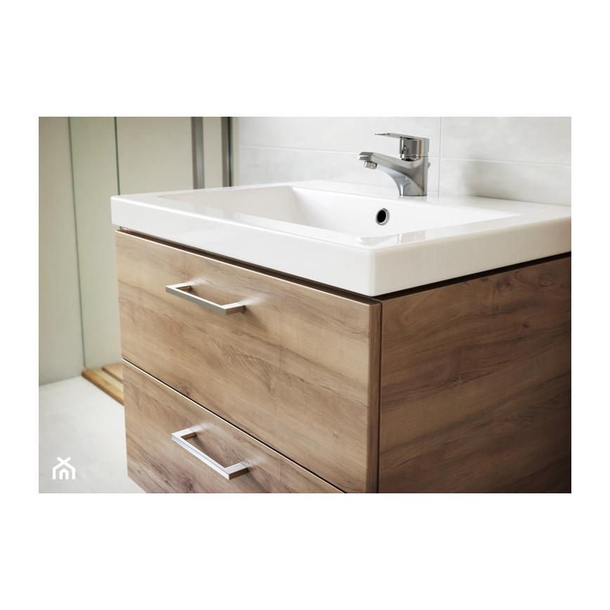Cersanit S801-153-DSM - Armoire suspendue pour salle de bains avec vasque ELIS 46x50 cm noyer