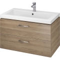 Cersanit S801-154-DSM - Armoire suspendue pour salle de bains avec vasque ELODY 46x80 cm noyer