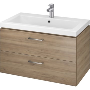 Cersanit S801-154-DSM - Armoire suspendue pour salle de bains avec vasque ELODY 46x80 cm noyer