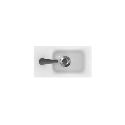 Cersanit S801-218-DSM - Meuble de salle de bains suspendu avec lavabo MODUO SLIM 40 cm, blanc laqué brillant