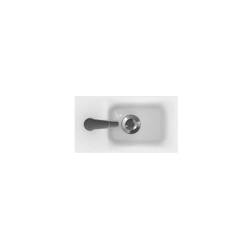 Cersanit S801-218-DSM - Meuble de salle de bains suspendu avec lavabo MODUO SLIM 40 cm, blanc laqué brillant
