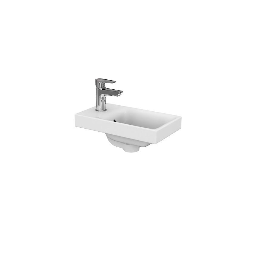 Cersanit S801-218-DSM - Meuble de salle de bains suspendu avec lavabo MODUO SLIM 40 cm, blanc laqué brillant