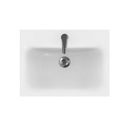 Cersanit S801-223-DSM - Meuble de salle de bain suspendu avec lavabo MODUO 62x60 cm blanc brillant