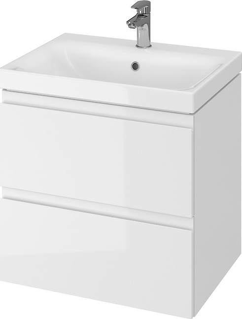 Cersanit S801-223-DSM - Armoire suspendue pour salle de bains avec vasque MEDDIE 62x60 cm blanc brillant