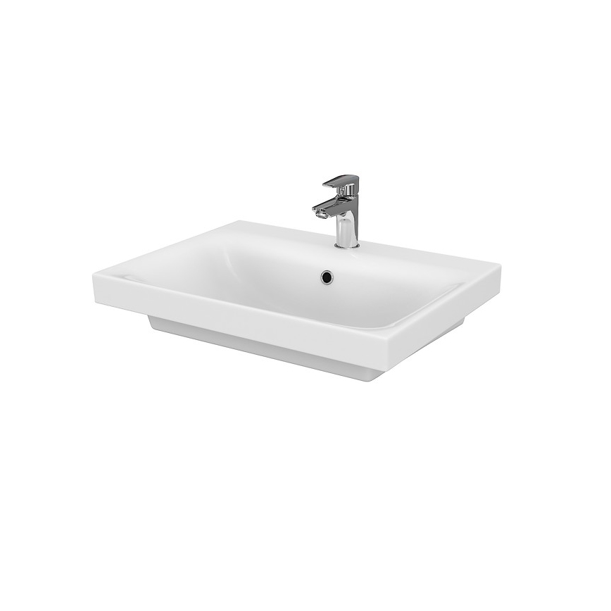 Cersanit S801-223-DSM - Meuble de salle de bains suspendu avec lavabo MODUO 60x45 cm blanc brillant