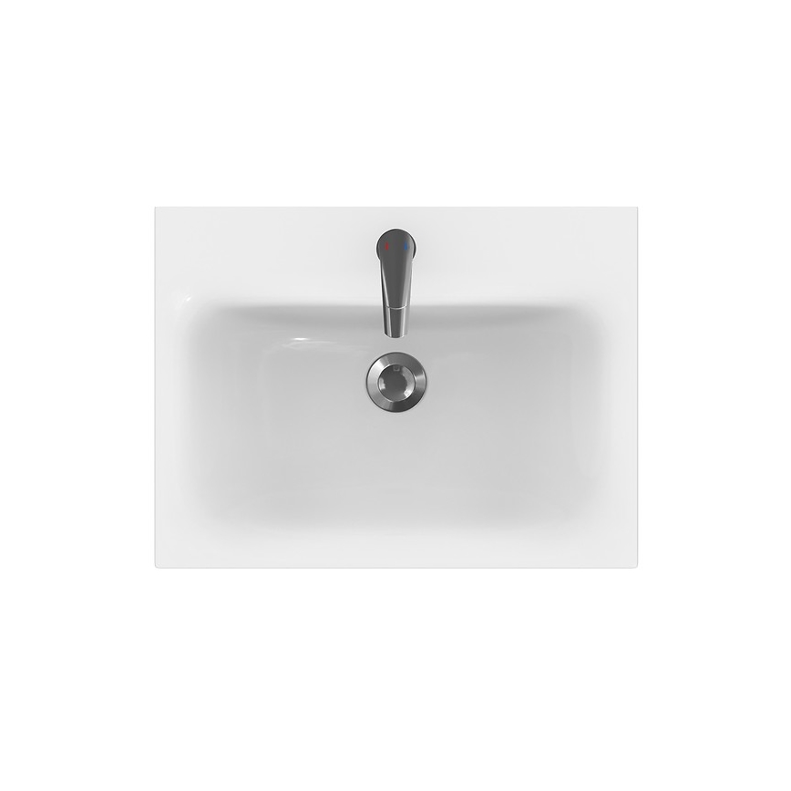 Cersanit S801-223-DSM - Meuble de salle de bains suspendu avec lavabo MODUO 60x45 cm blanc brillant