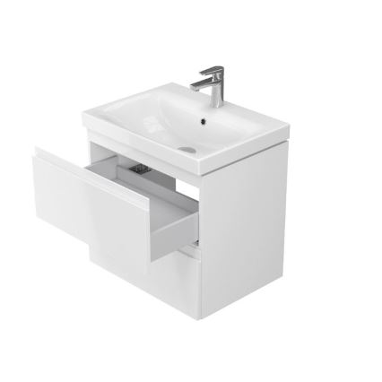 Cersanit S801-223-DSM - Meuble de salle de bains suspendu avec lavabo MODUO 60x45 cm blanc brillant