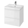 Cersanit S801-223-DSM - Meuble de salle de bains suspendu avec vasque MODUO 60x57x45 cm blanc brillant