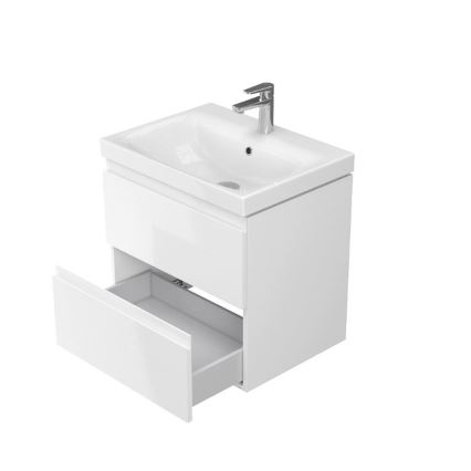 Cersanit S801-223-DSM - Meuble de salle de bains suspendu avec vasque MODUO 60x57x45 cm blanc brillant
