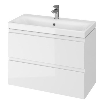 Cersanit S801-225-DSM - Meuble-lavabo suspendu MODUO SLIM 80x57x38 cm blanc brillant