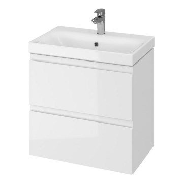Cersanit S801-227-DSM - Armoire suspendue pour salle de bains avec vasque MEDA SLIM 62x60 cm blanc brillant