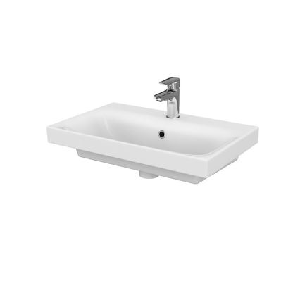 Cersanit S801-227-DSM - Meuble de salle de bains suspendu avec vasque MODUO SLIM 60x38 cm blanc brillant