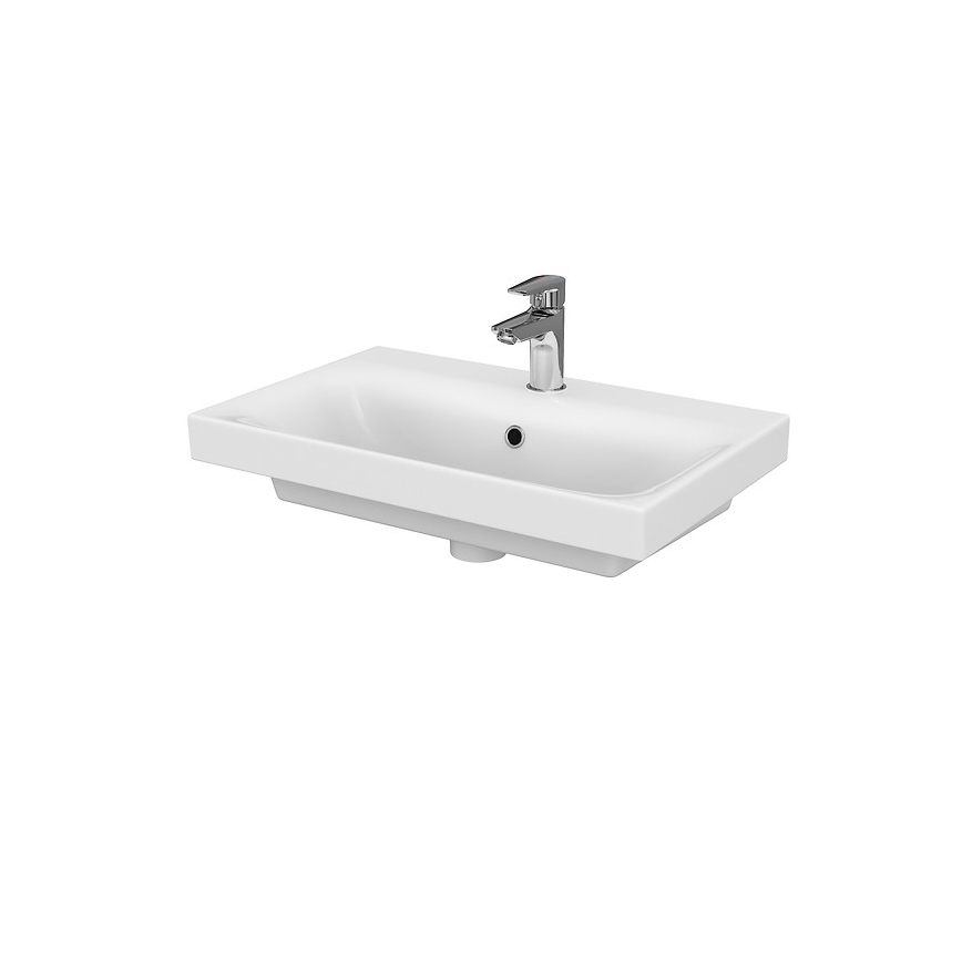Cersanit S801-227-DSM - Meuble de salle de bains suspendu avec vasque MODUO SLIM 60x38 cm blanc brillant