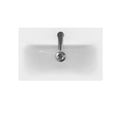 Cersanit S801-227-DSM - Meuble de salle de bains suspendu avec vasque MODUO SLIM 60x38 cm blanc brillant