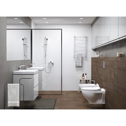 Cersanit S801-229-DSM - Meuble de salle de bains suspendu avec lavabo MODUO SLIM 50x62x35 cm blanc brillant
