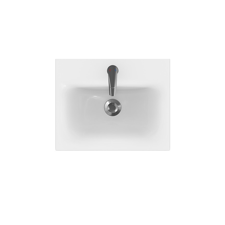 Cersanit S801-230-DSM - Meuble de salle de bains suspendu MODUO 50 x 62 x 40 cm avec vasque, blanc