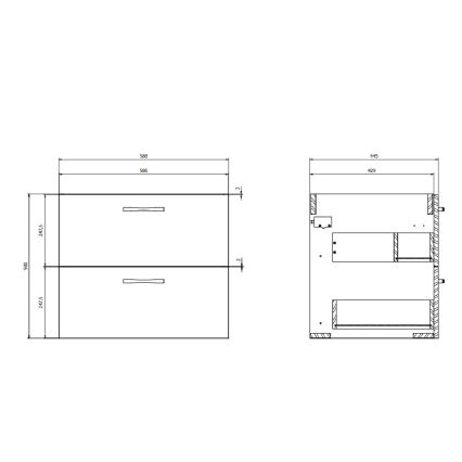 Cersanit S801-309-DSM - Meuble de salle de bains suspendu avec lavabo NIKO 60x50x45 cm blanc
