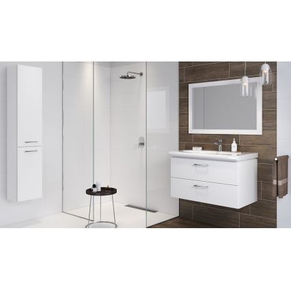 Cersanit S801-338-DSM - Meuble de salle de bains suspendu avec lavabo LARA 80×46×45 cm blanc