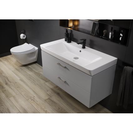 Cersanit S801-338-DSM - Meuble de salle de bains suspendu avec lavabo LARA 80×46×45 cm blanc
